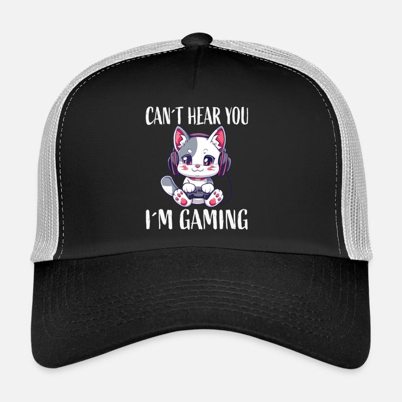 Gaming-Katze Kopfhörer Trucker Cap