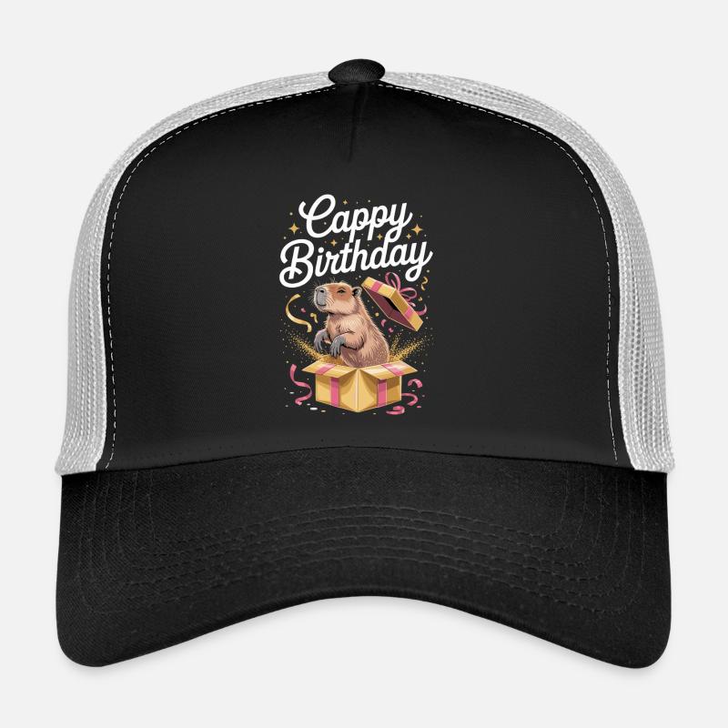 Capybara Birthday Cappy Birthday Funny Capy Trucker Cap