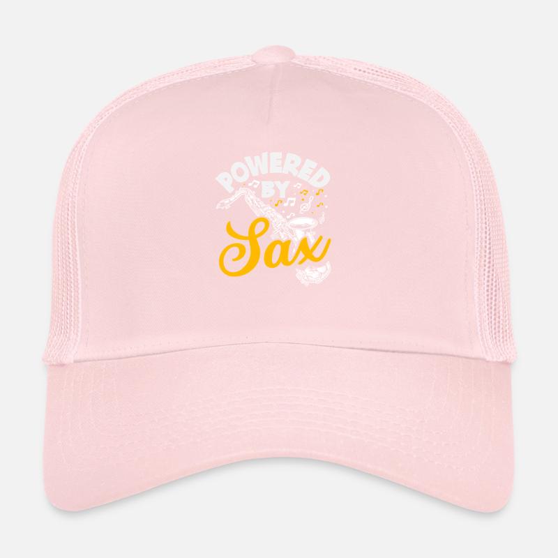 Powered By Sax Saxophone Player Marching Band Trucker Cap