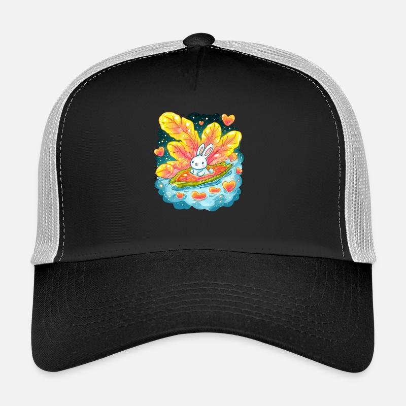 Kaninchen auf Herzboot im Farbmeer Trucker Cap