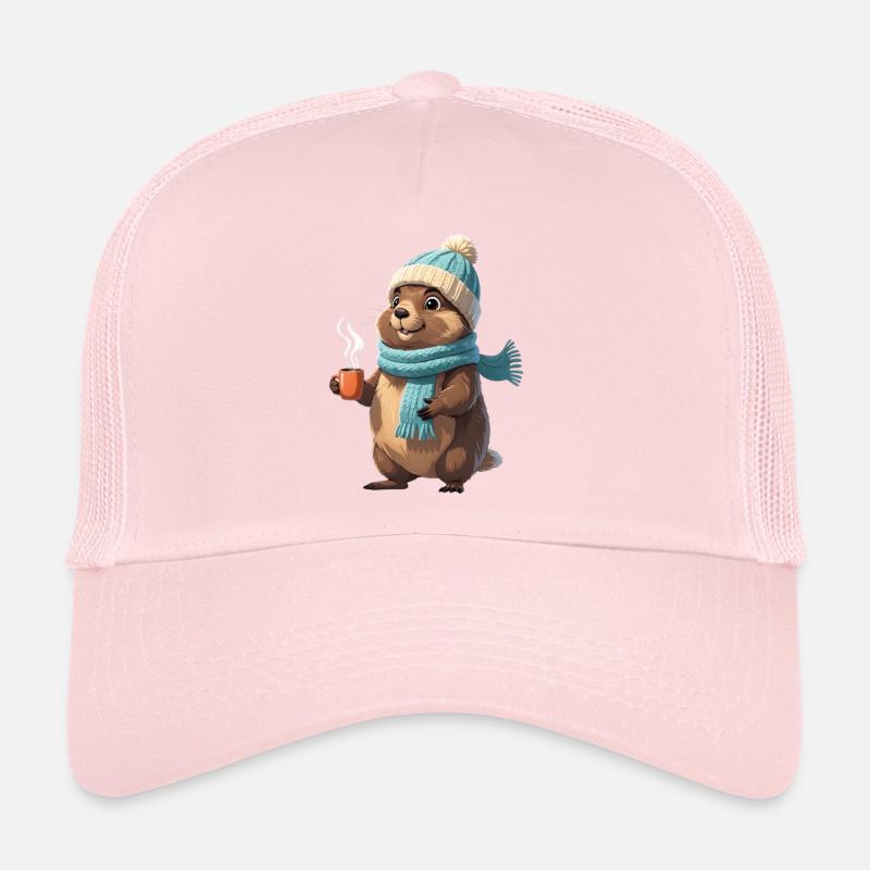 Loutre d’hiver avec tasse Casquette trucker 