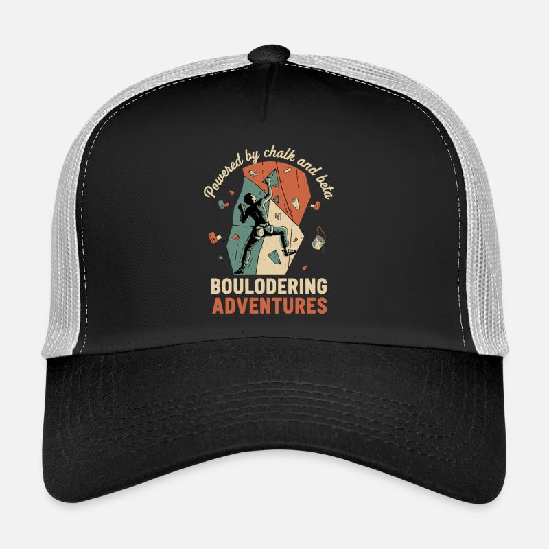 Powered By Chalk And Beta Bouldering Adventures Trucker Cap
