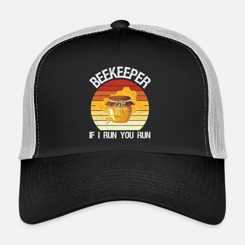 Beekeeper If I Run You Run Beekeeping Bee Lover - Trucker Cap - Schwarz/Steingrau
