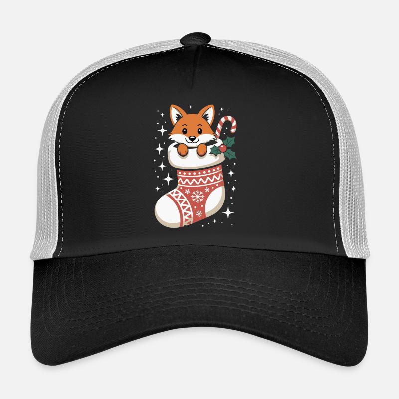 Fox in the Christmas sock Trucker Cap