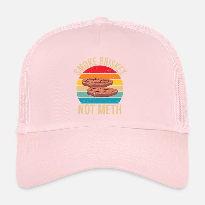Smoke Brisket Not Meth Pitmaster BBQ Lover Smoke Trucker Cap