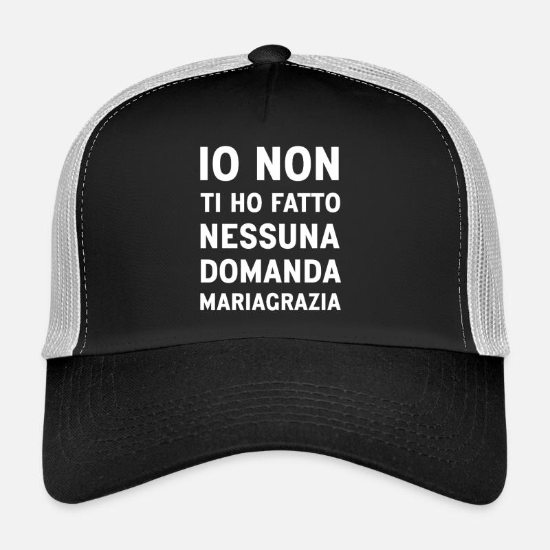 Mariagrazia (Schwarze Version) - Trucker Cap - Schwarz/Steingrau