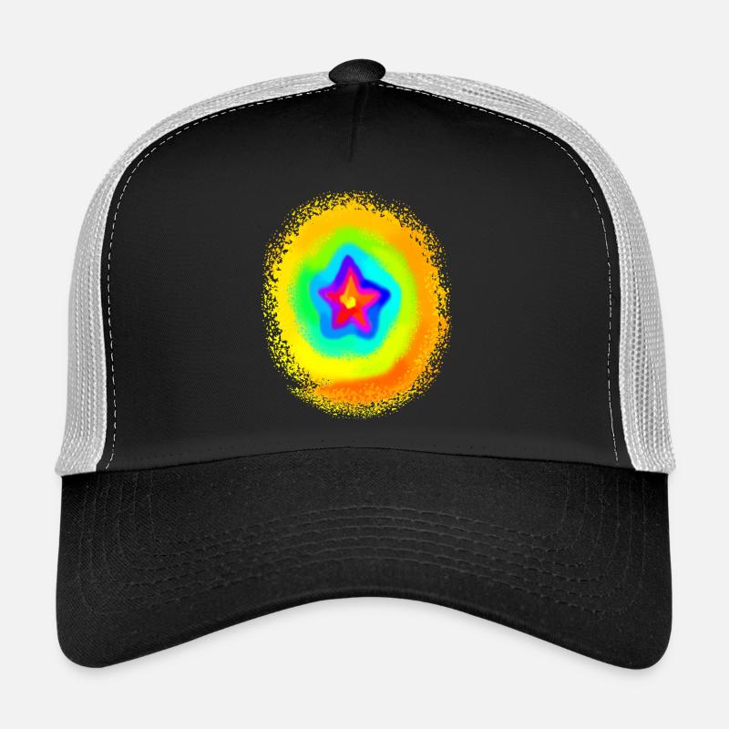Couleurs arc-en-ciel Étoile dégradée colorée Casquette trucker 