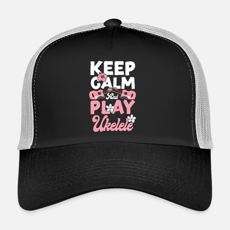 Hawaiian Ukulele Uke Keep Calm & Trucker Cap