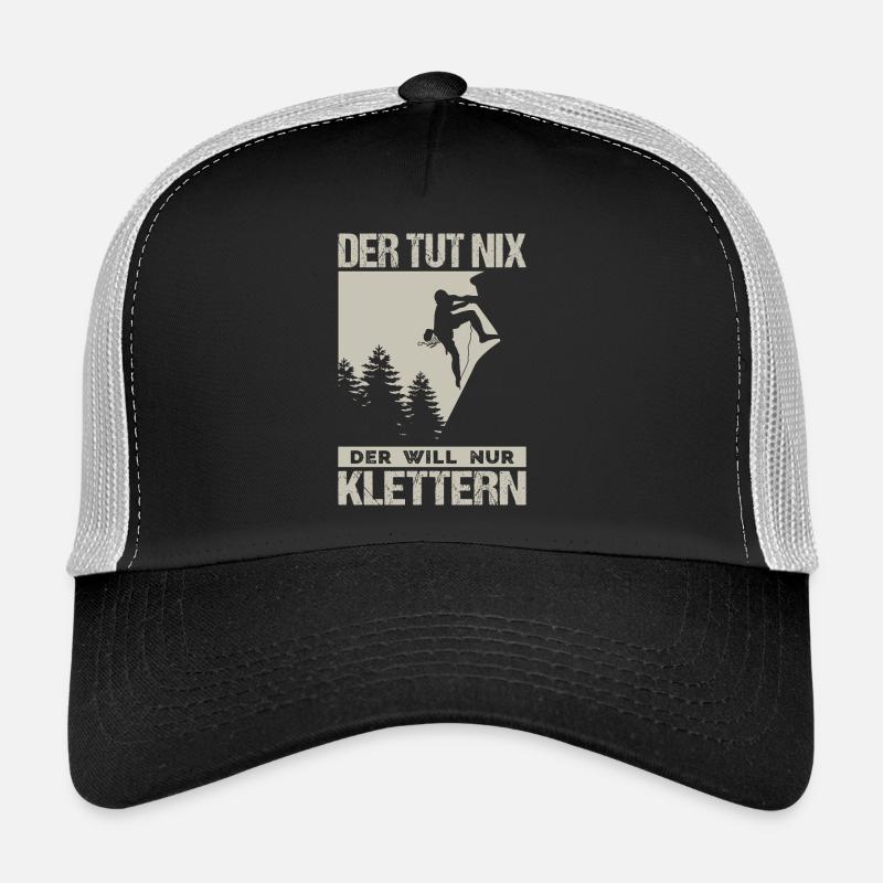 Cadeaux de bloc Escaladeur Escalader Boulderer - Casquette trucker  - noir/gris pierre
