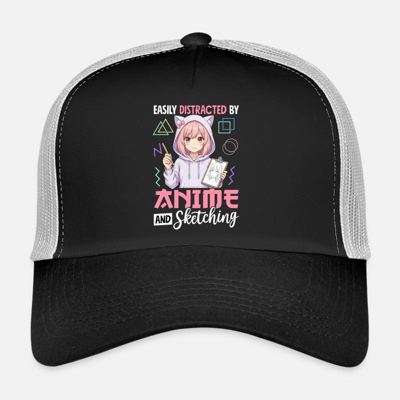 Easily Distracted By Anime And Sketching Trucker Cap
