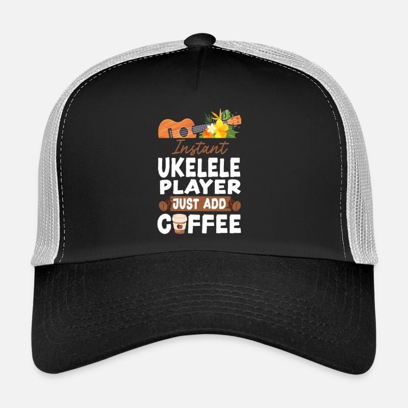 Hawaiian Ukulele Uke Coffee Trucker Cap