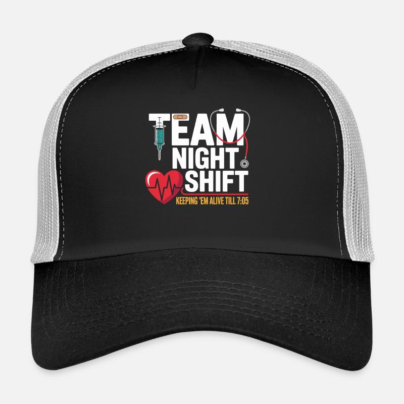 Team Night Shift Nachtschicht Helden Trucker Cap