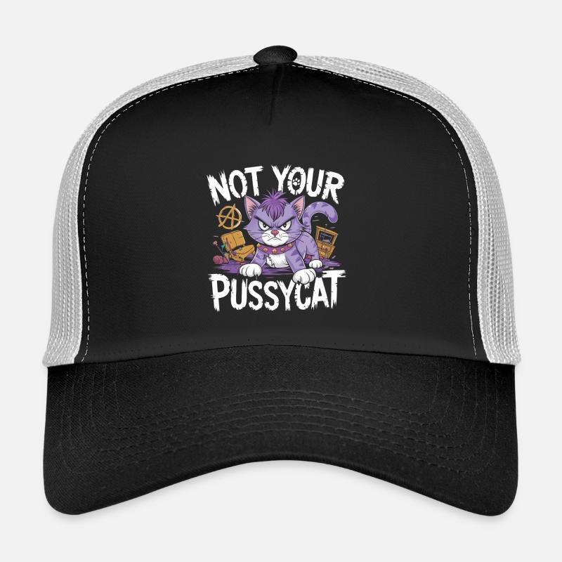 Rebellische Katze mit Punk-Attitüde Trucker Cap