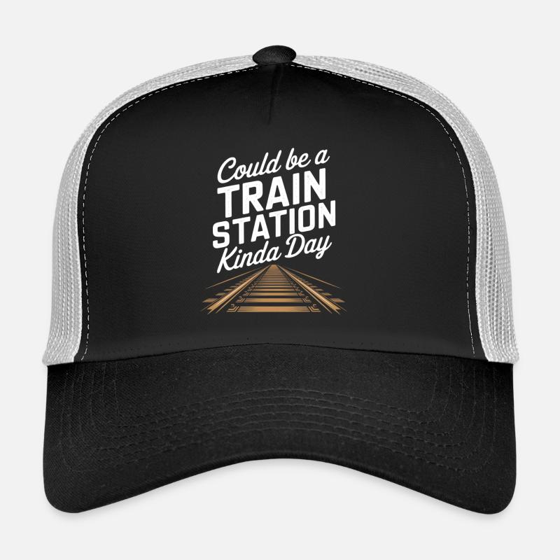 Bahnhoftag Stimmung mit Gleisen Trucker Cap