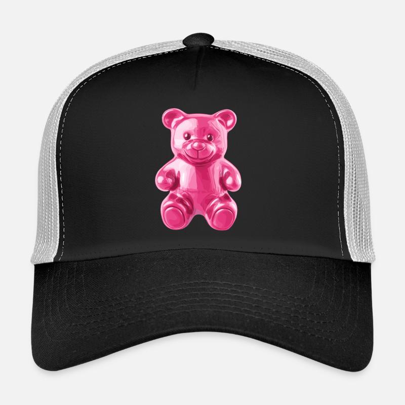 Motif de l’ours rose brillant Casquette trucker 