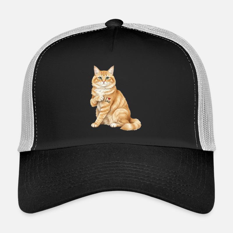 I Heart Dad Cat Trucker Cap