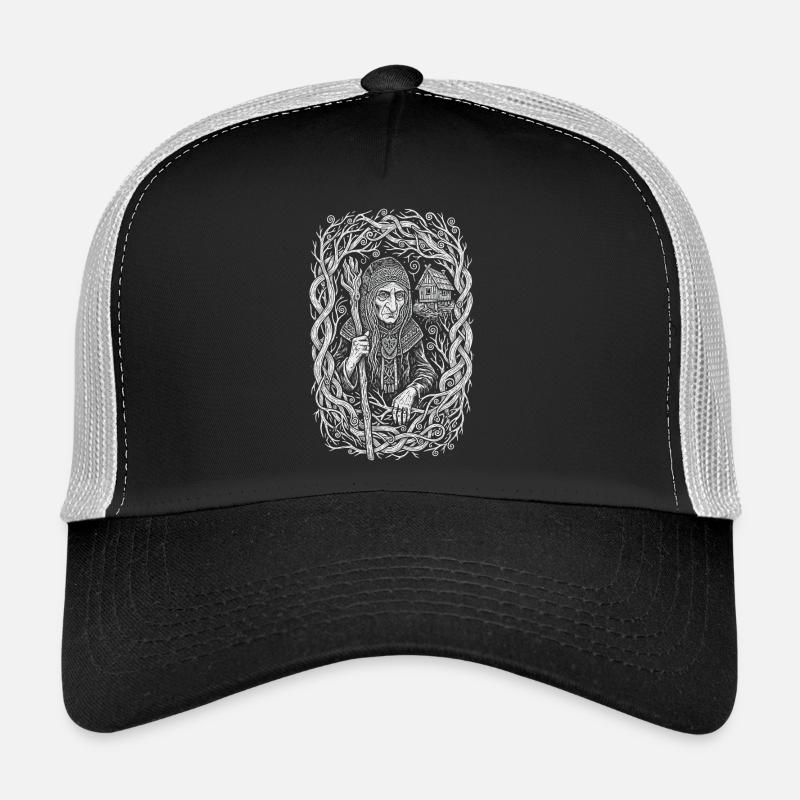 Baba Yaga Slavic Forest Witch Folk Art Trucker Cap