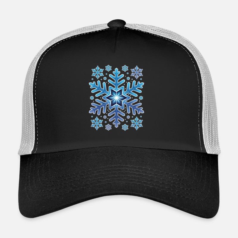 Large Elegant Snowflake Winter Trucker Cap