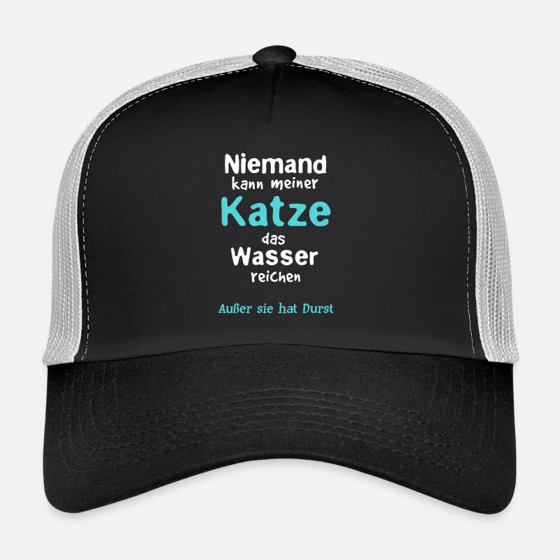 Katze Wasser reichen - Trucker Cap - Schwarz/Steingrau