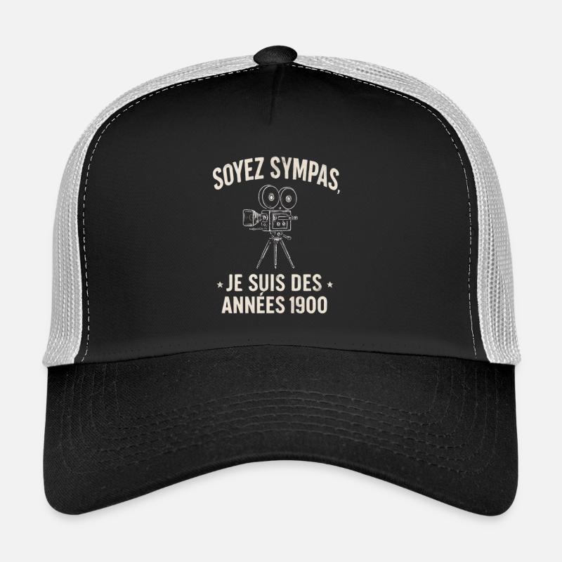 Be Friendly 1900s Retro Camera - Trucker Cap - black/stone grey