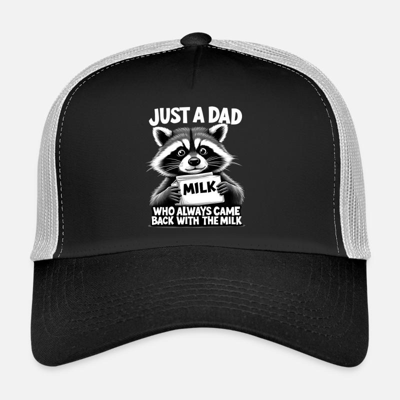 Raccoon Dad Milk Meme - Trucker Cap - Schwarz/Steingrau