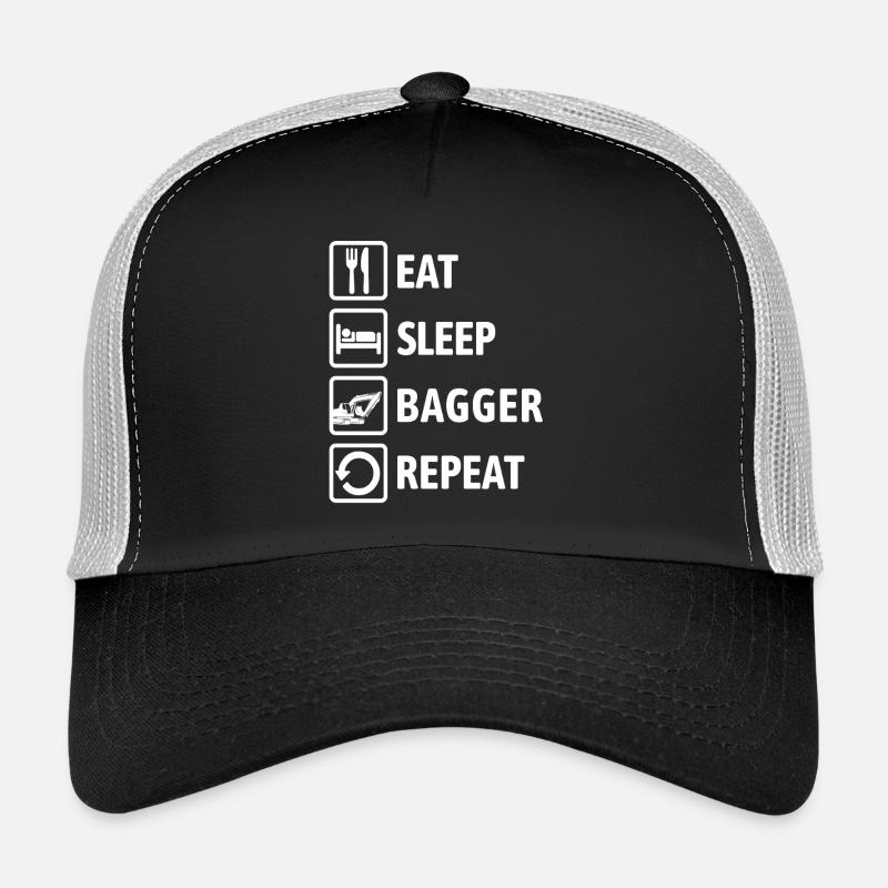 Eat Sleep Bagger Repeat - baggern & buddeln Trucker Cap