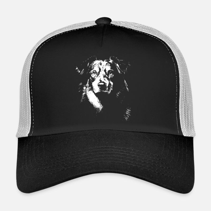 Australian Shepherd Unique T-Shirt - Trucker Cap - Schwarz/Steingrau