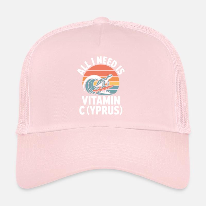 Chypre Tout ce dont j’ai besoin, c’est de vitamines Chypre Drapeau chypriote Casquette trucker 