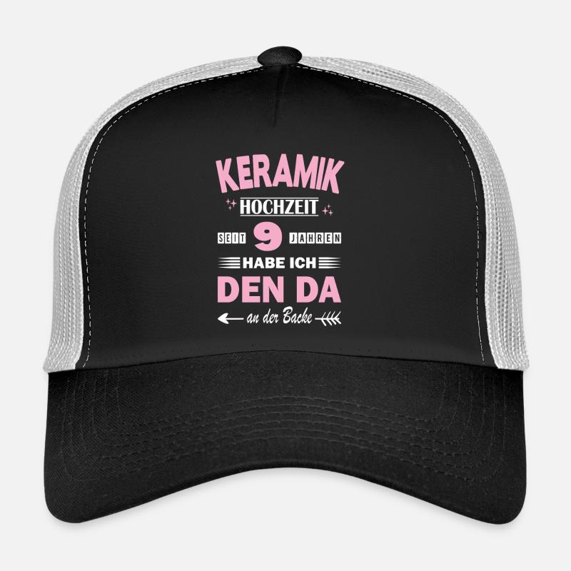 Keramikhochzeit 9 Hochzeitstag Jahrestag Ehefrau Trucker Cap