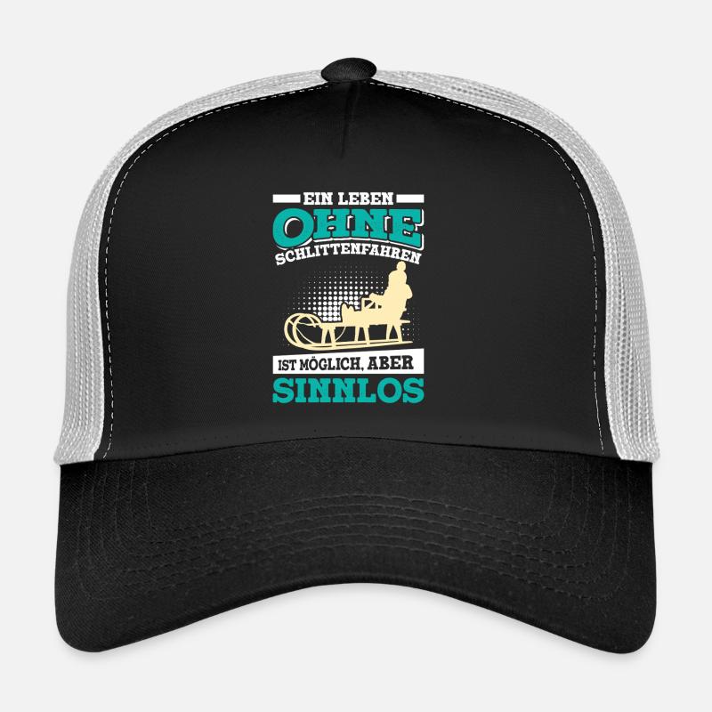 Tobogganing A LIFE WITHOUT SLEDDING IS POINTLESS Trucker Cap