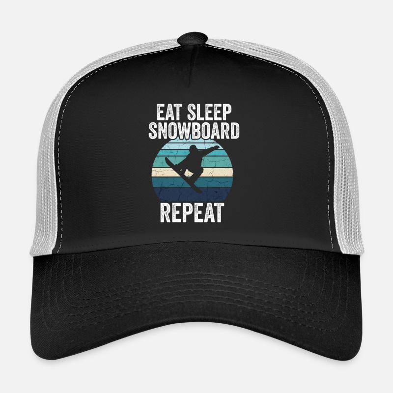 Eat Sleep Snowboard Repeat Trucker Cap