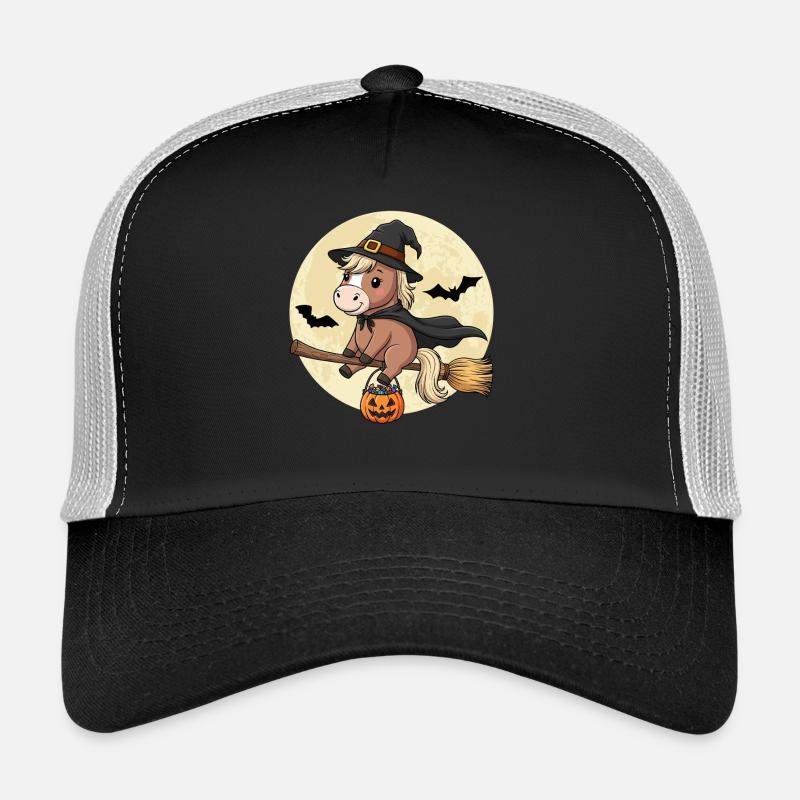 Süßes Pferd Hexe Halloween Pony Trucker Cap
