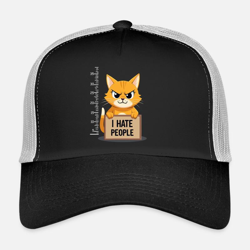 Griesgrämige Katze I Hate People Polizeifoto Casquette trucker 