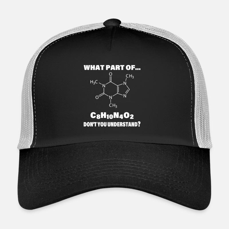 Caffeine Molecule Meme : Tu comprends ? Casquette trucker 