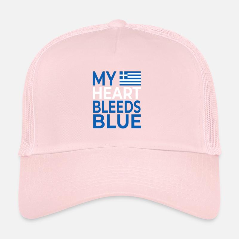 Mon cœur saigne bleu Grèce Casquette trucker 