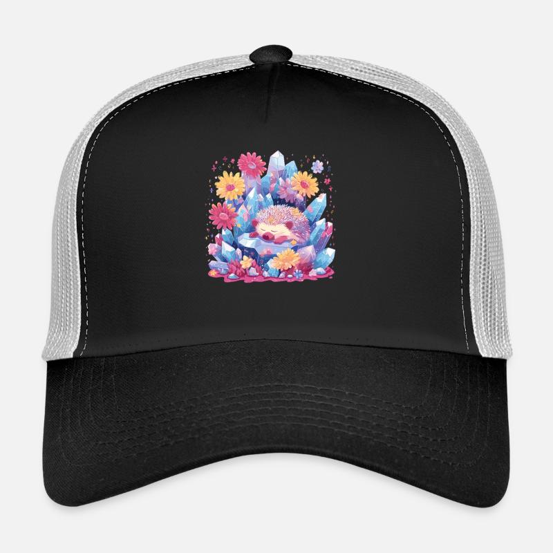 Hérisson endormi dans le jardin de cristal Casquette trucker 