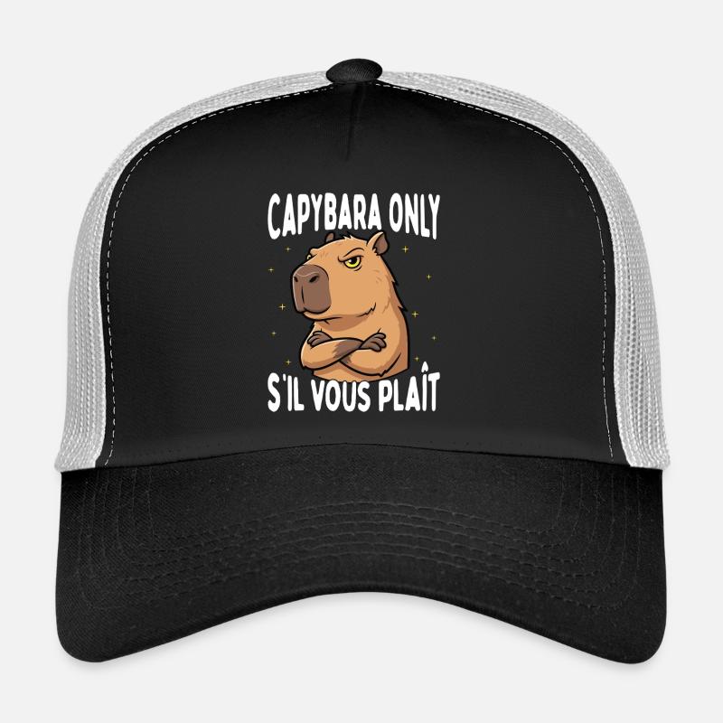 Funny Capybara Only S'il Vous Plaît Animal Meme Trucker Cap