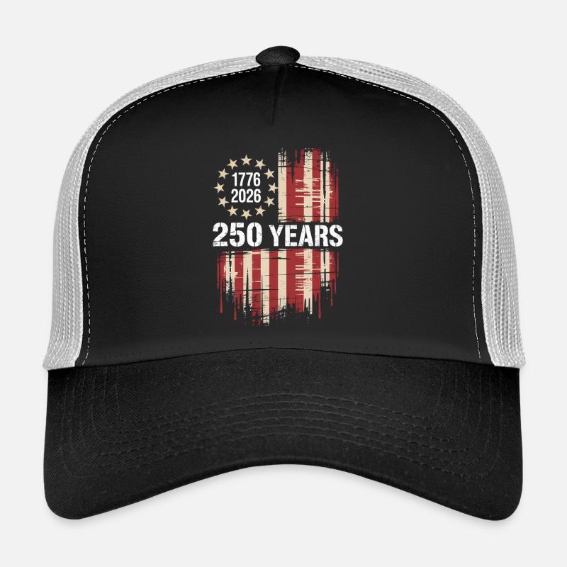 Drapeau vintage de 250 ans (1776-2026) Casquette trucker 