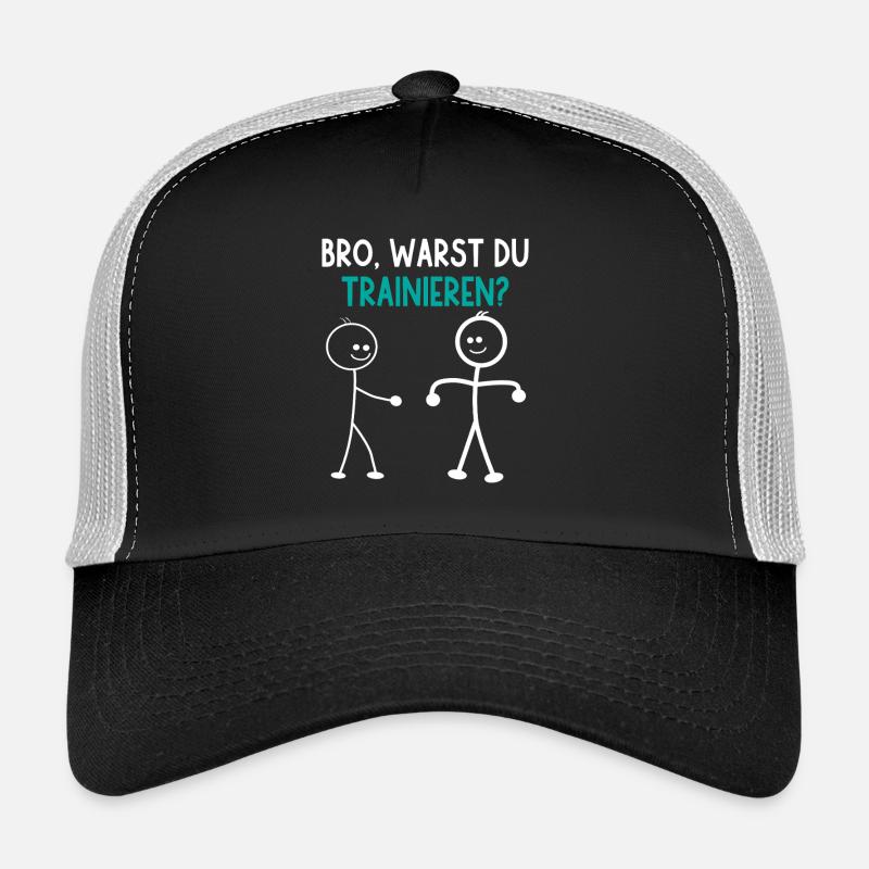 Strichmännchen WARST DU TRAINIEREN LUSTIG - Trucker Cap - Schwarz/Steingrau