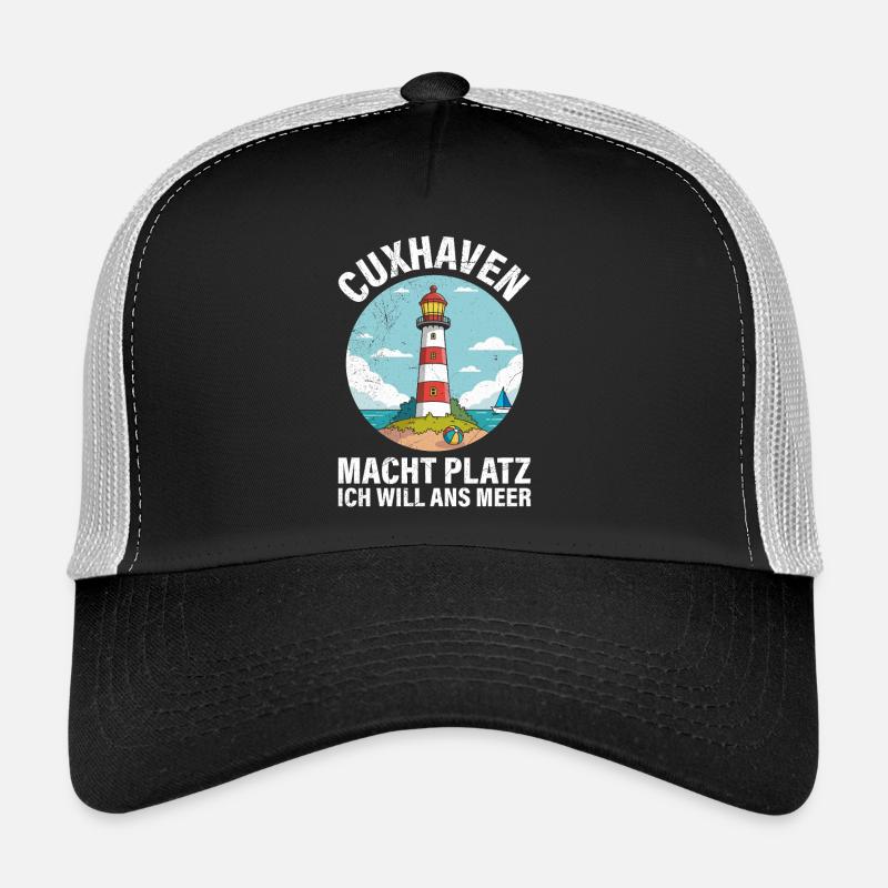 Cuxhaven MACHT PLATZ ICH WILL ANS MEER Lustig - Trucker Cap - Schwarz/Steingrau