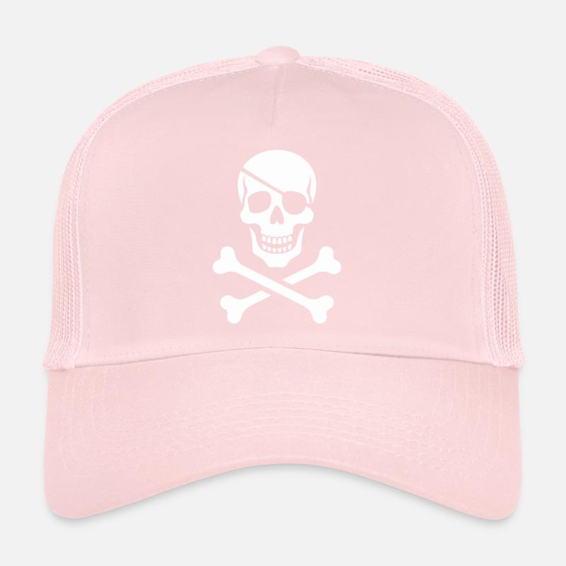 Conception croisée crâne et os Casquette trucker 
