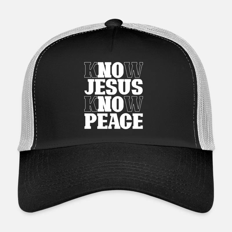 Know Jesus Know Peace Lettering Trucker Cap