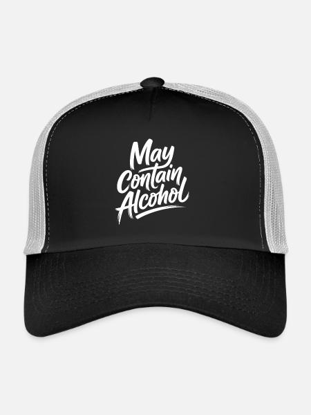 Peut contenir de l’alcool Alkohol Mallorca Saufen JGA - Casquette trucker  - noir/gris pierre - Devant