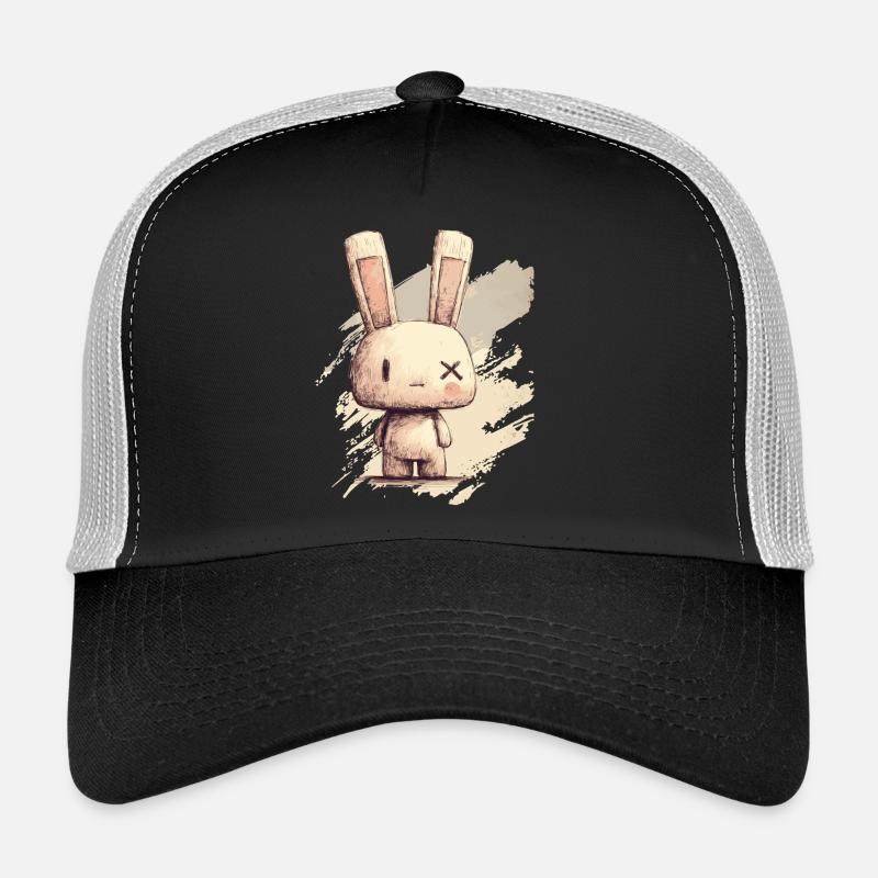 Un lapin mignon aux yeux X Casquette trucker 