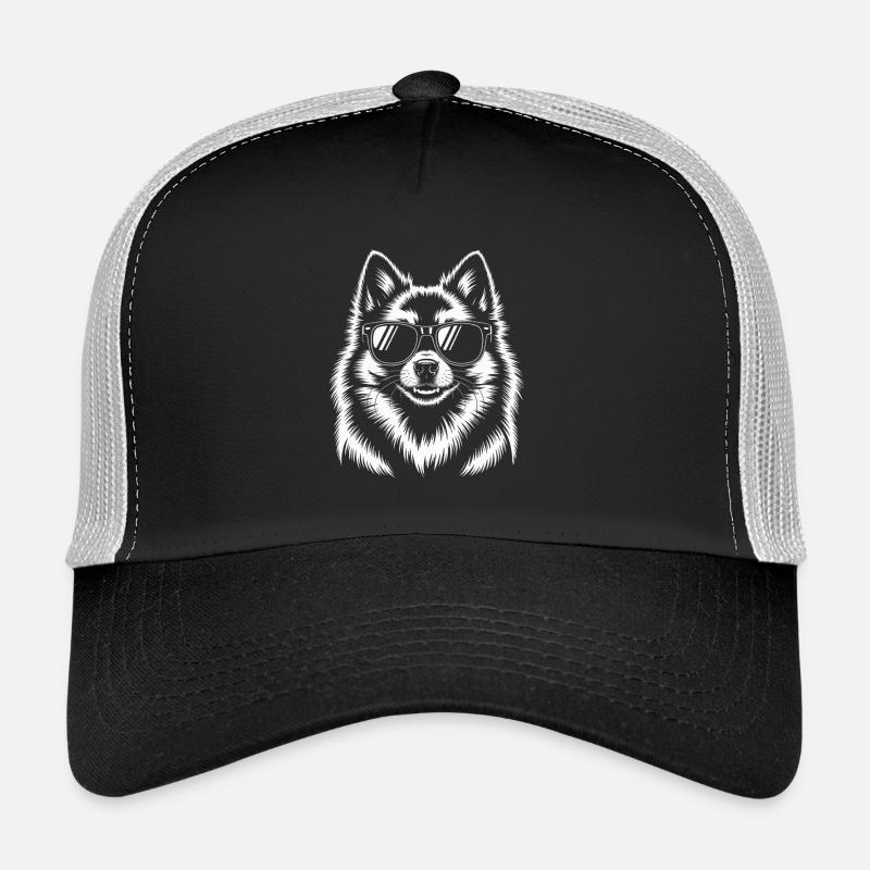 Poméranienne chien spitz blanche Casquette trucker 