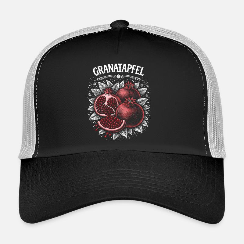 Pomegranate Contrast Print Red Berries Trucker Cap