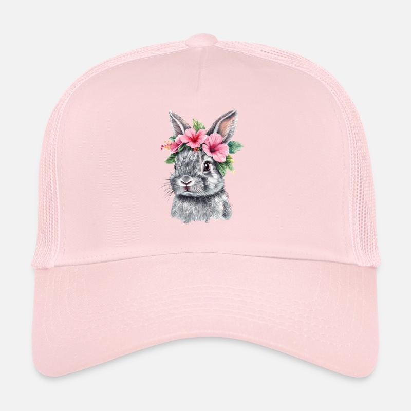 Kaninchen mit Blumenkranz Trucker Cap
