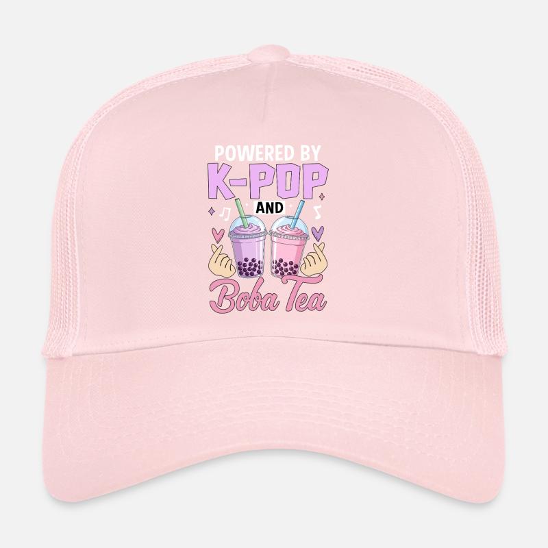 Propulsé par K Pop et Boba Tea Casquette trucker 
