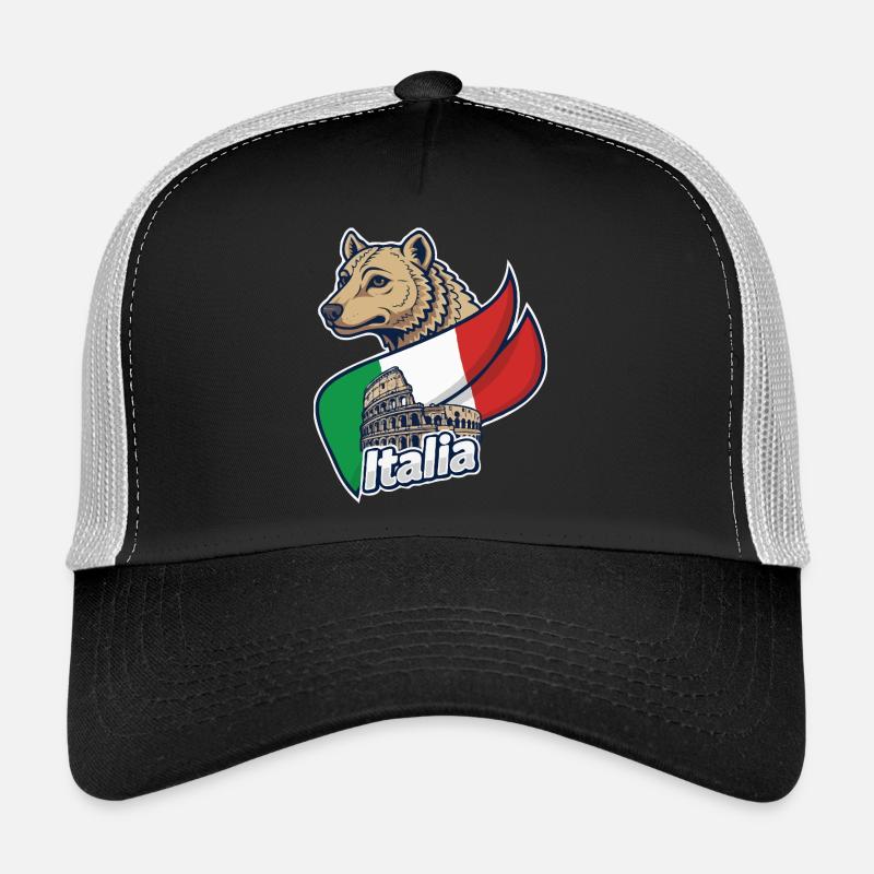 Italian Wolf with Colosseum Trucker Cap