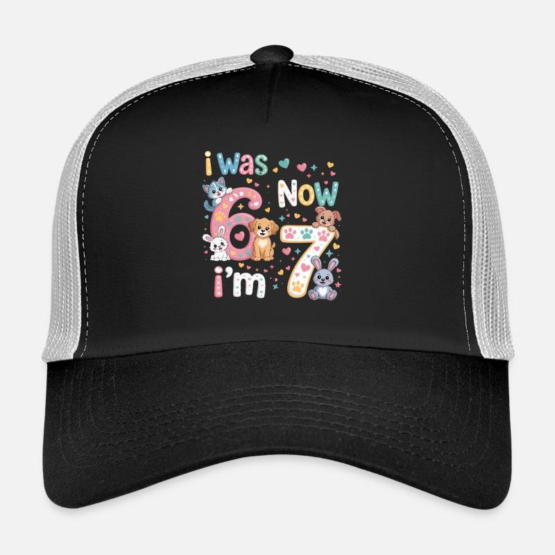 I was 6 now 7 years old - Trucker Cap - black/stone grey